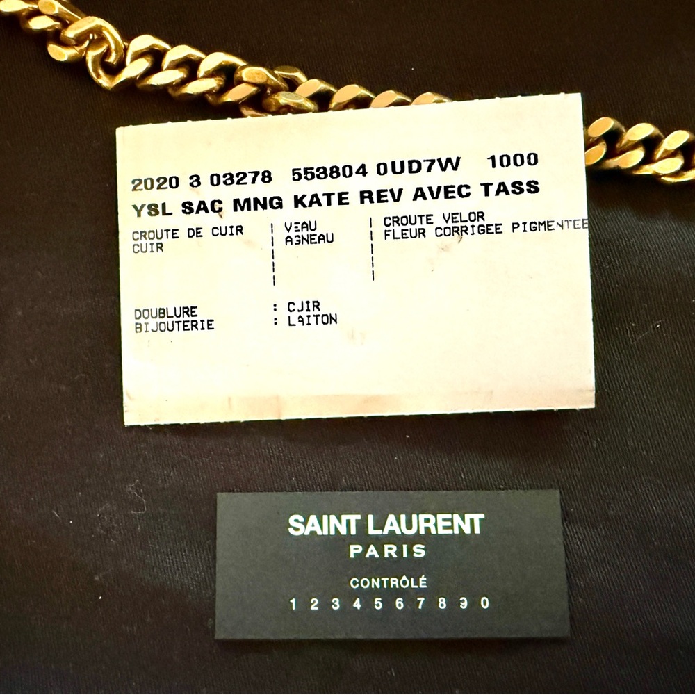 YSL Kate Medium Black Suede/Smooth Leather Reversible Crossbody Bag - Picture 16 of 16